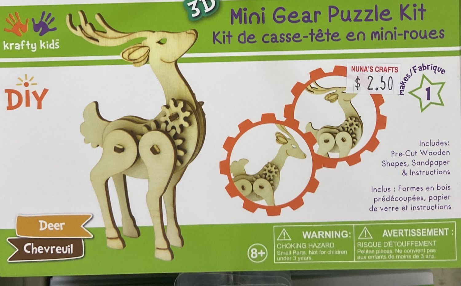Krafty Kids: Deer Mini Gear Puzzle Kit
