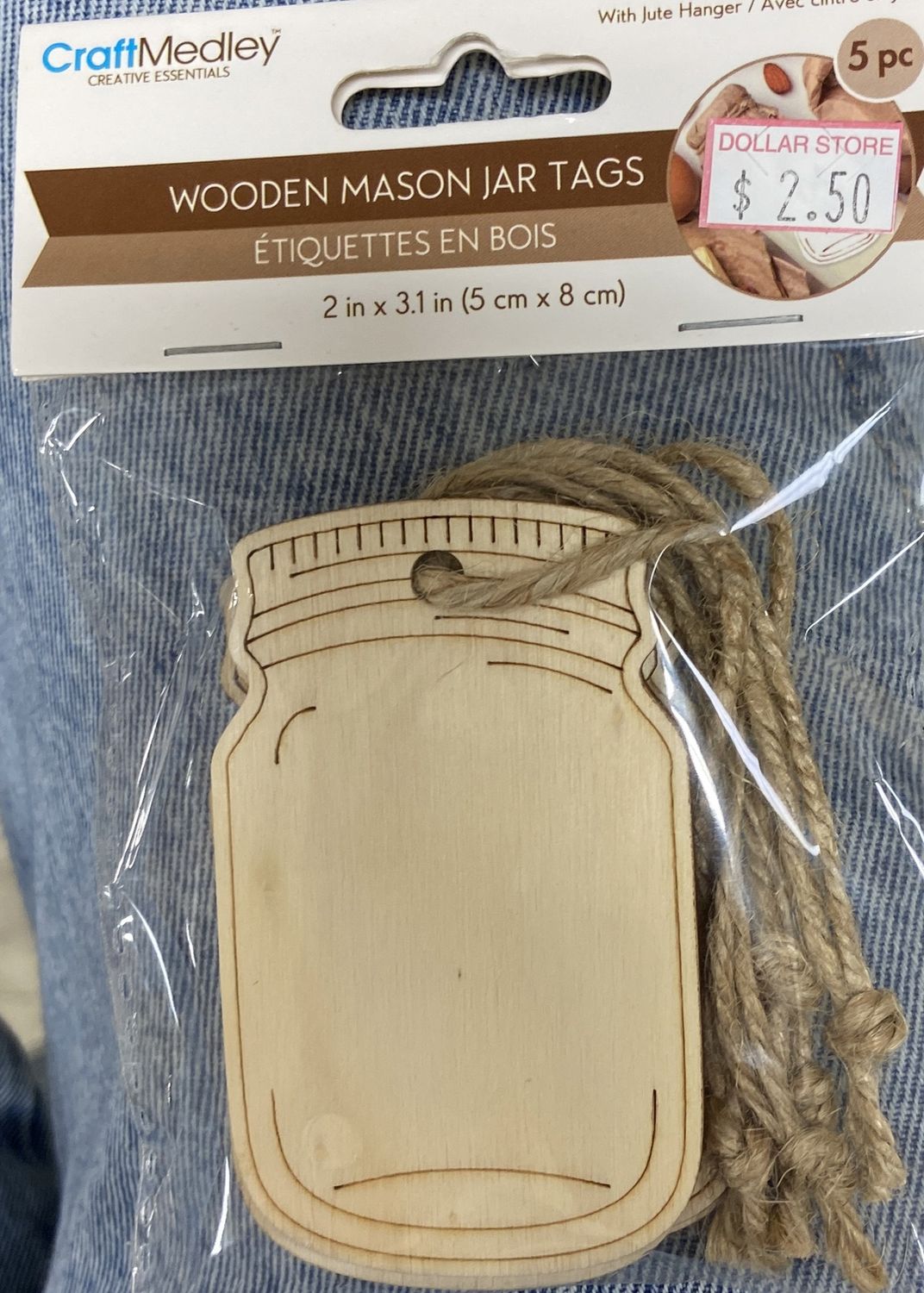 CraftMedley: 2&quot; x 3.1&quot; Wooden Mason Jar Tags