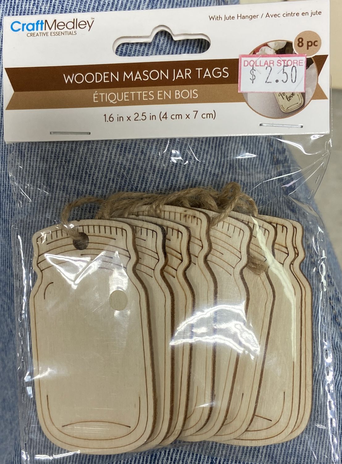 CraftMedley: 1.6&quot; x 2.5&quot; Wooden Mason Jar Tags