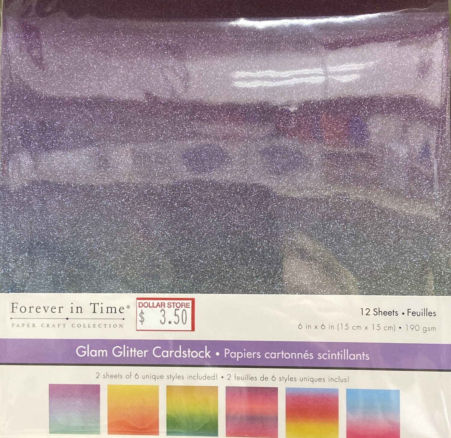 MultiCraft: “Ombré Brights” Glam Glitter Cardstock