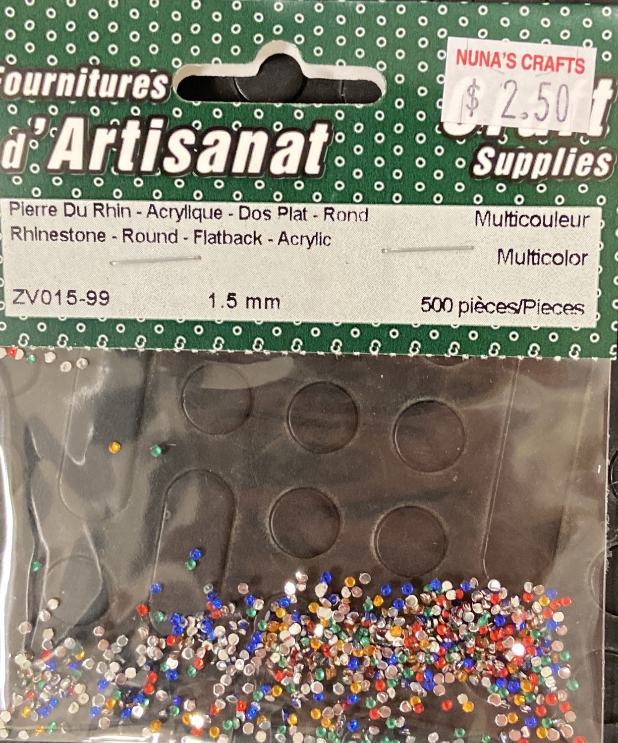 Ugarit: 1.5mm Rhinestone Asst. Colors