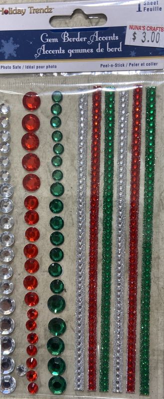 Holiday Trends: Asst. Xmas Gem Border Accents