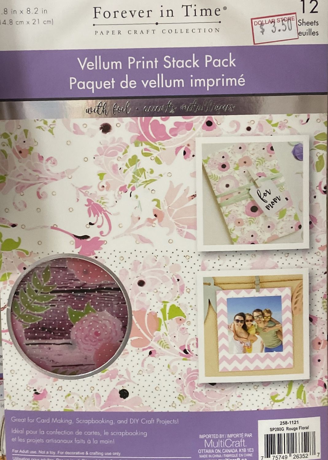 MultiCraft: “Rouge Floral” Vellum Print Stack Pack