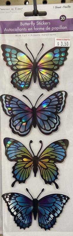 MultiCraft: 3pc Holographic Butterfly Stickers