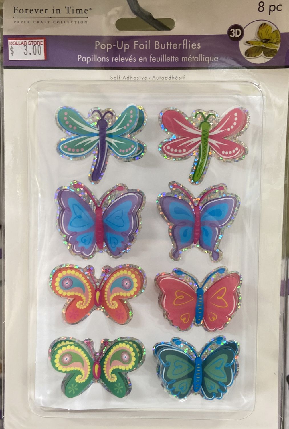 MultiCraft: Pastel Mix - Pop-Up Foil Butterflies