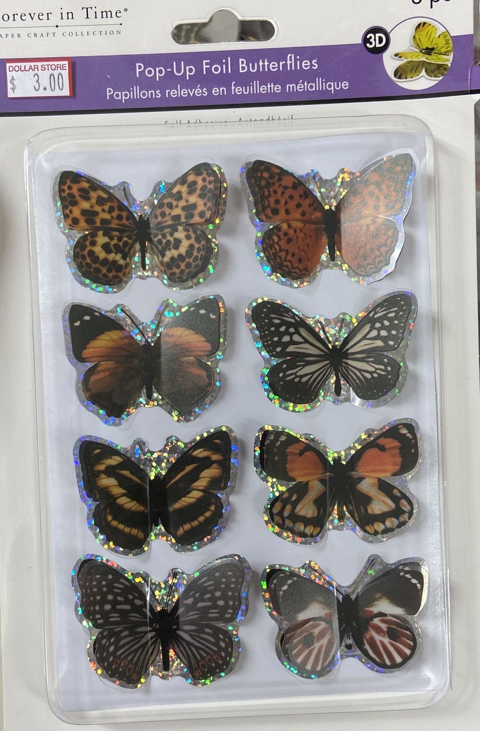 MultiCraft: Monarch Pop-Up Foil Butterfly Stickers 