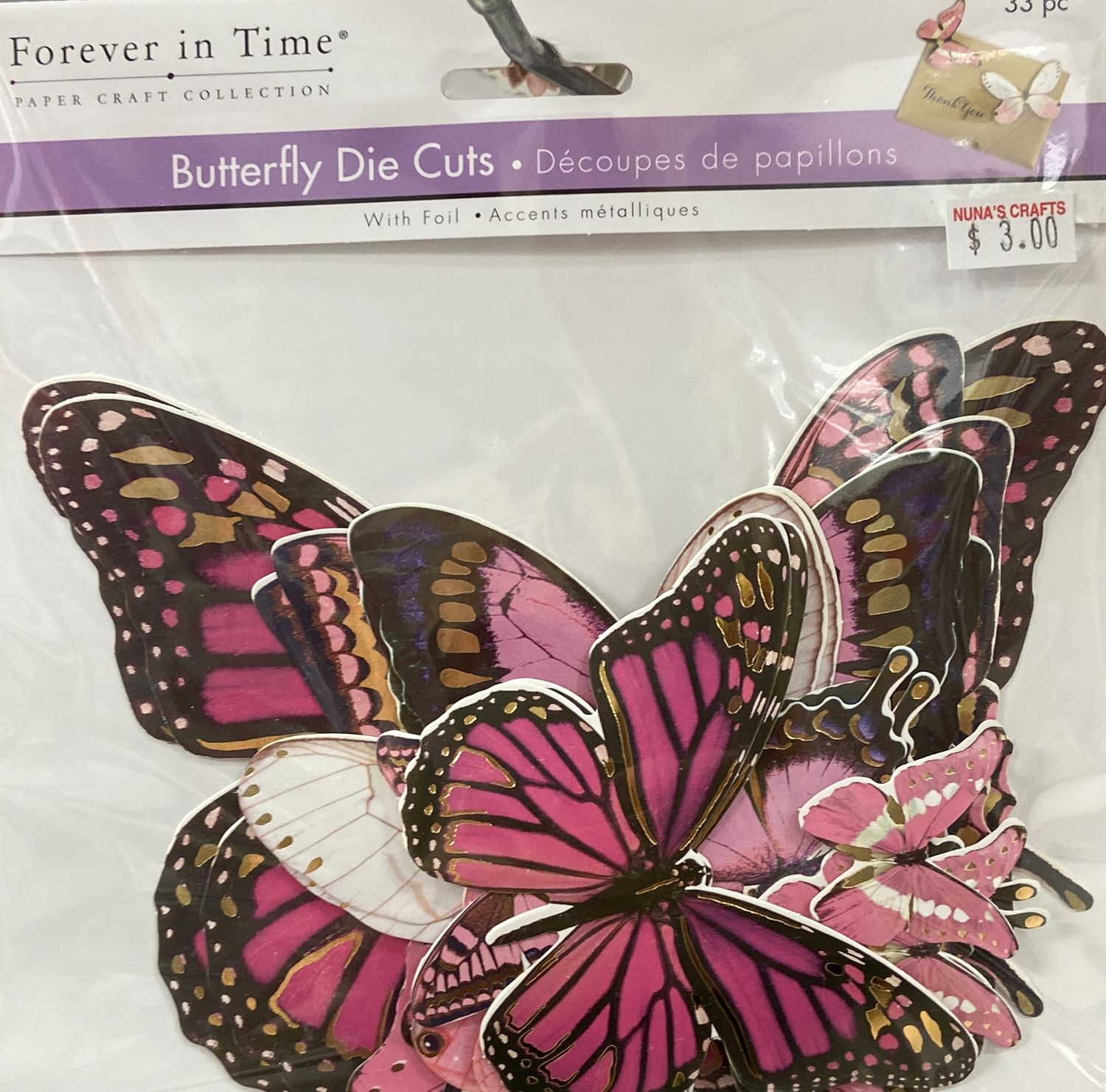 MultiCraft: Pink Butterfly Die Cut Embellishments