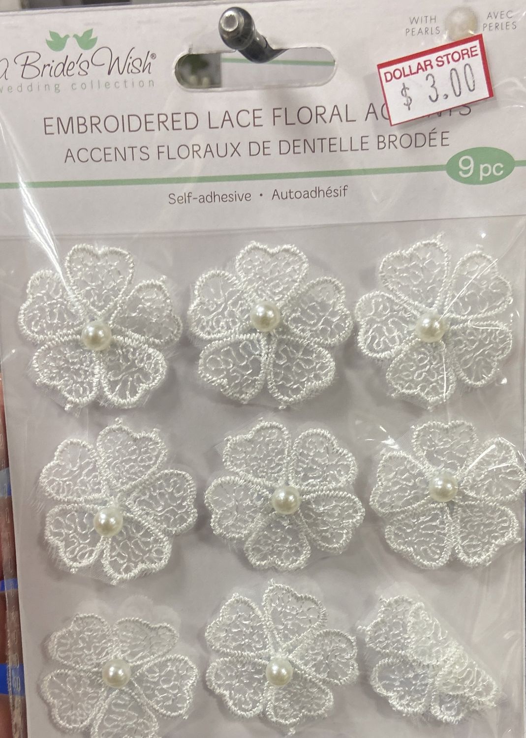 MultiCraft: White Embroidered Lace Floral Accents
