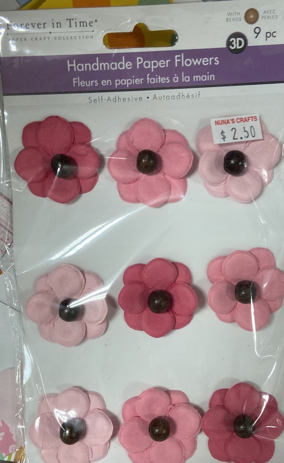 MultiCraft: Pink Self-Adhesive Handmade Paper Flowers