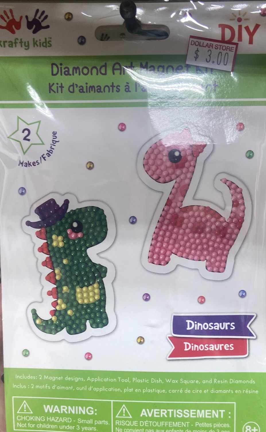 Krafty Kids: Dino Diamond Art Magnet Kit