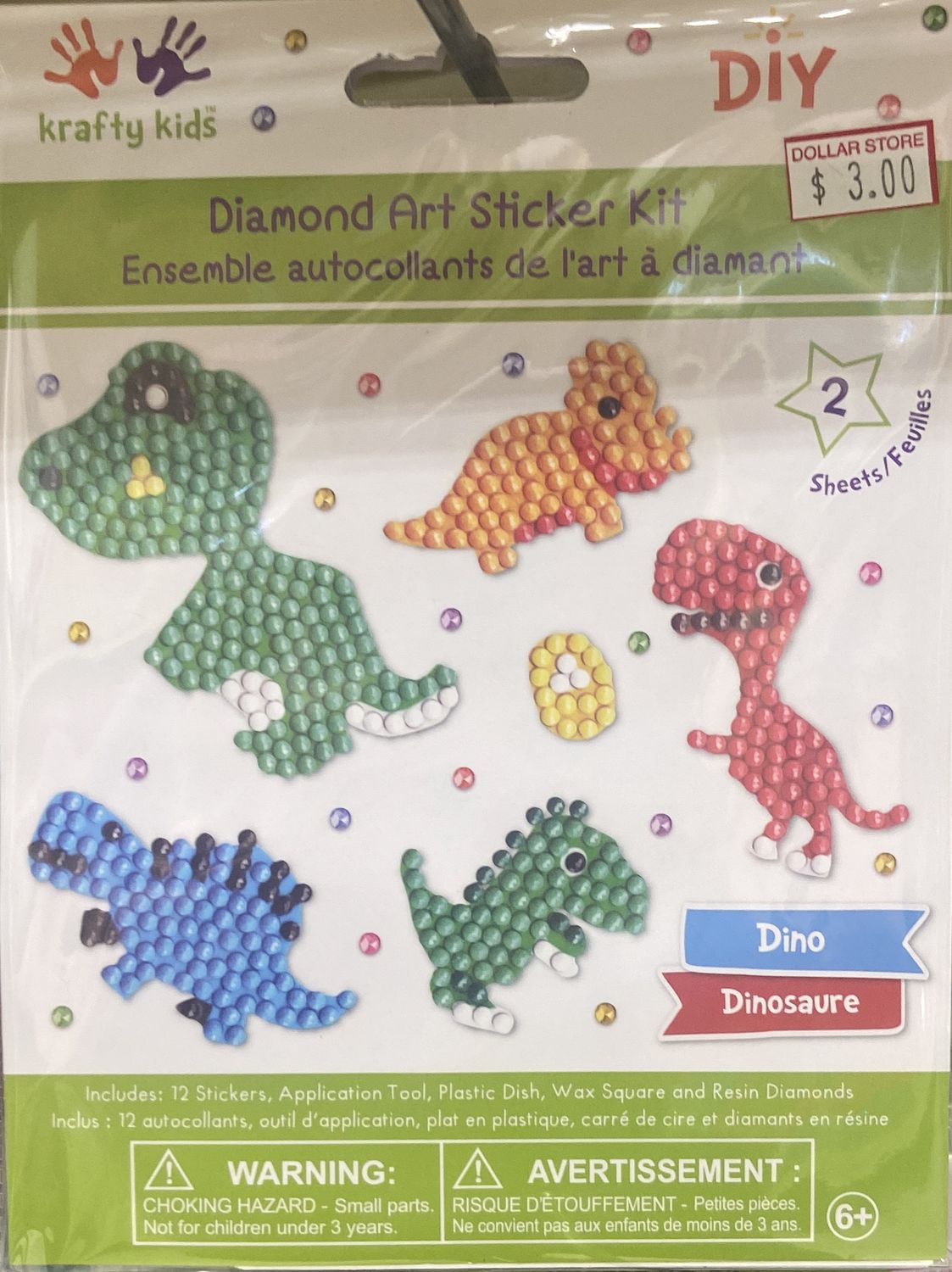 Krafty Kids: Dino Diamond Art Sticker Kit