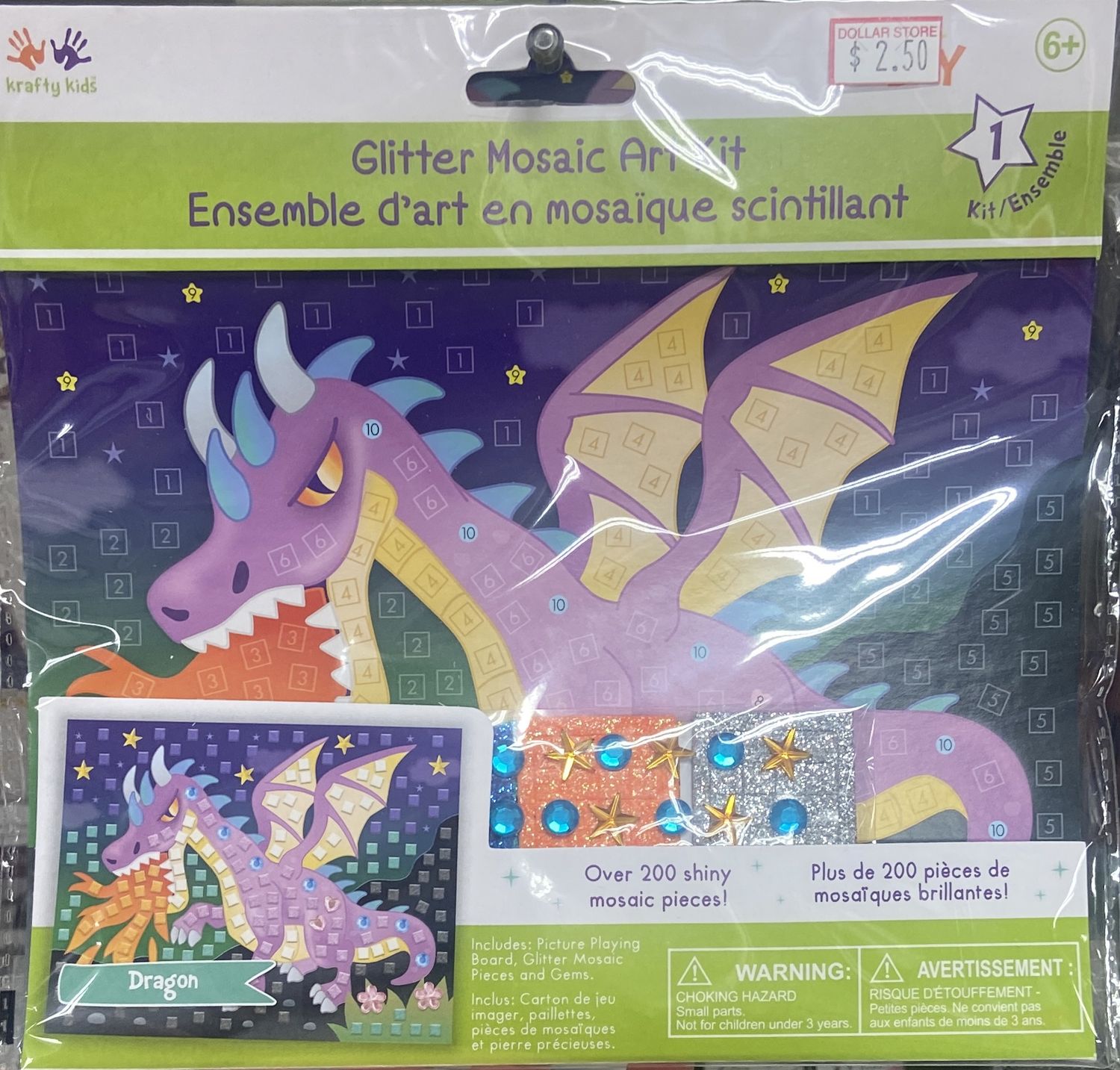 Krafty Kids: Dragon Glitter Mosaic Kit