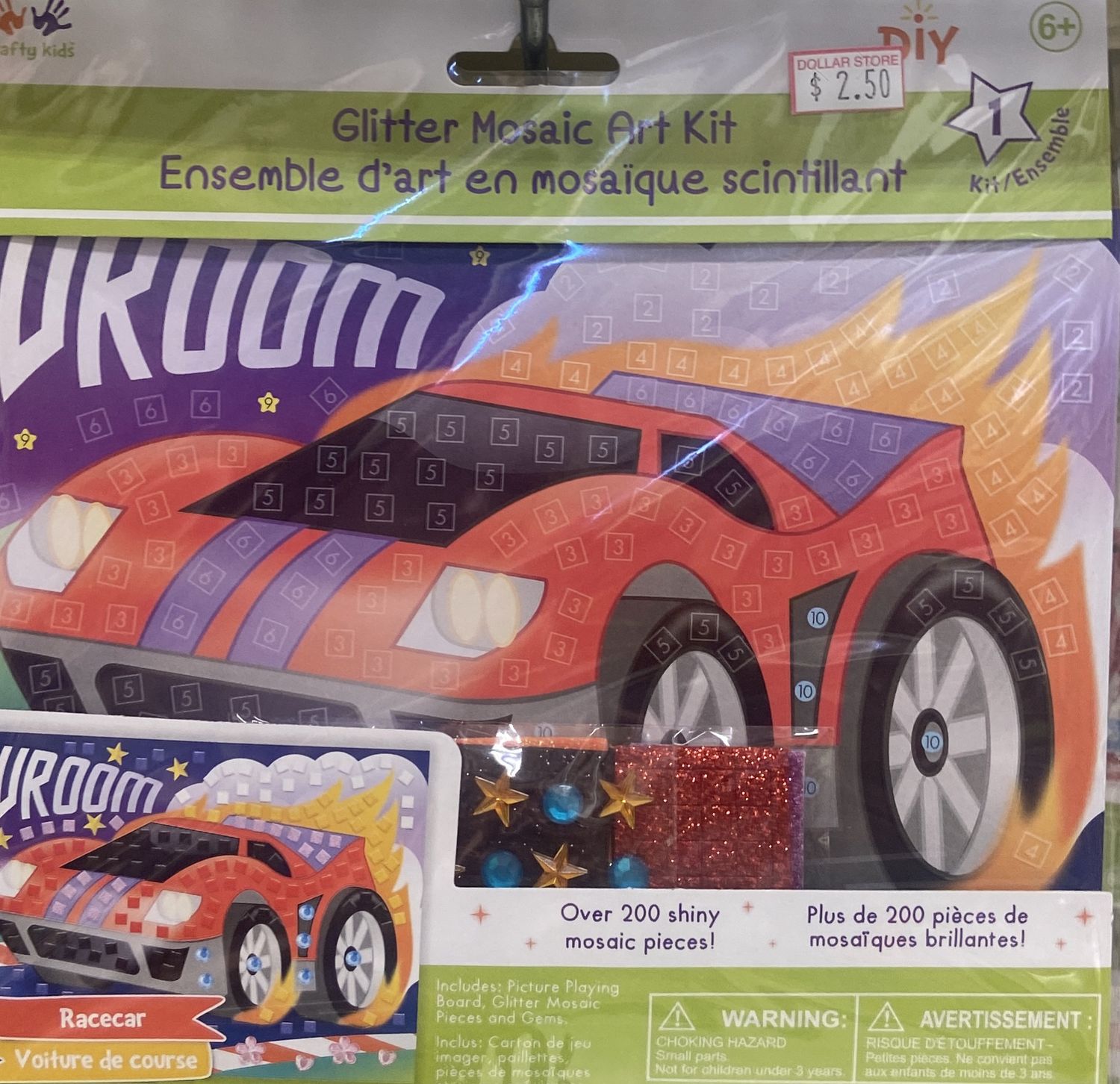 Krafty Kids: Race Car Glitter Mosaic Art Kit