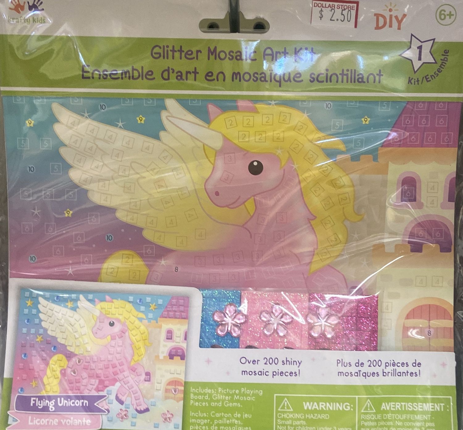 Krafty Kids: Flying Unicorn Glitter Mosaic Art Kit
