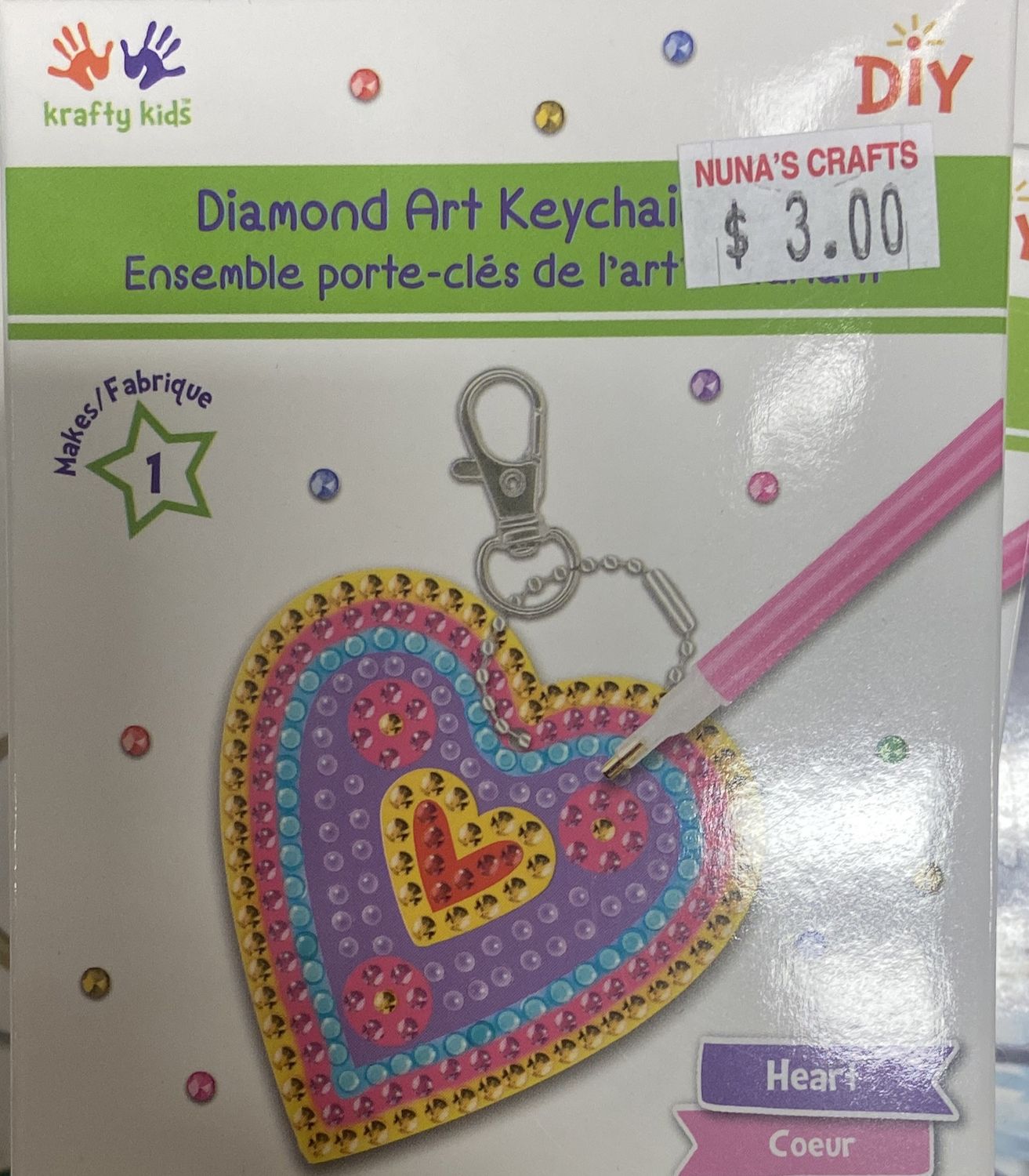 Krafty Kids: Heart Diamond Art Keychain Kit