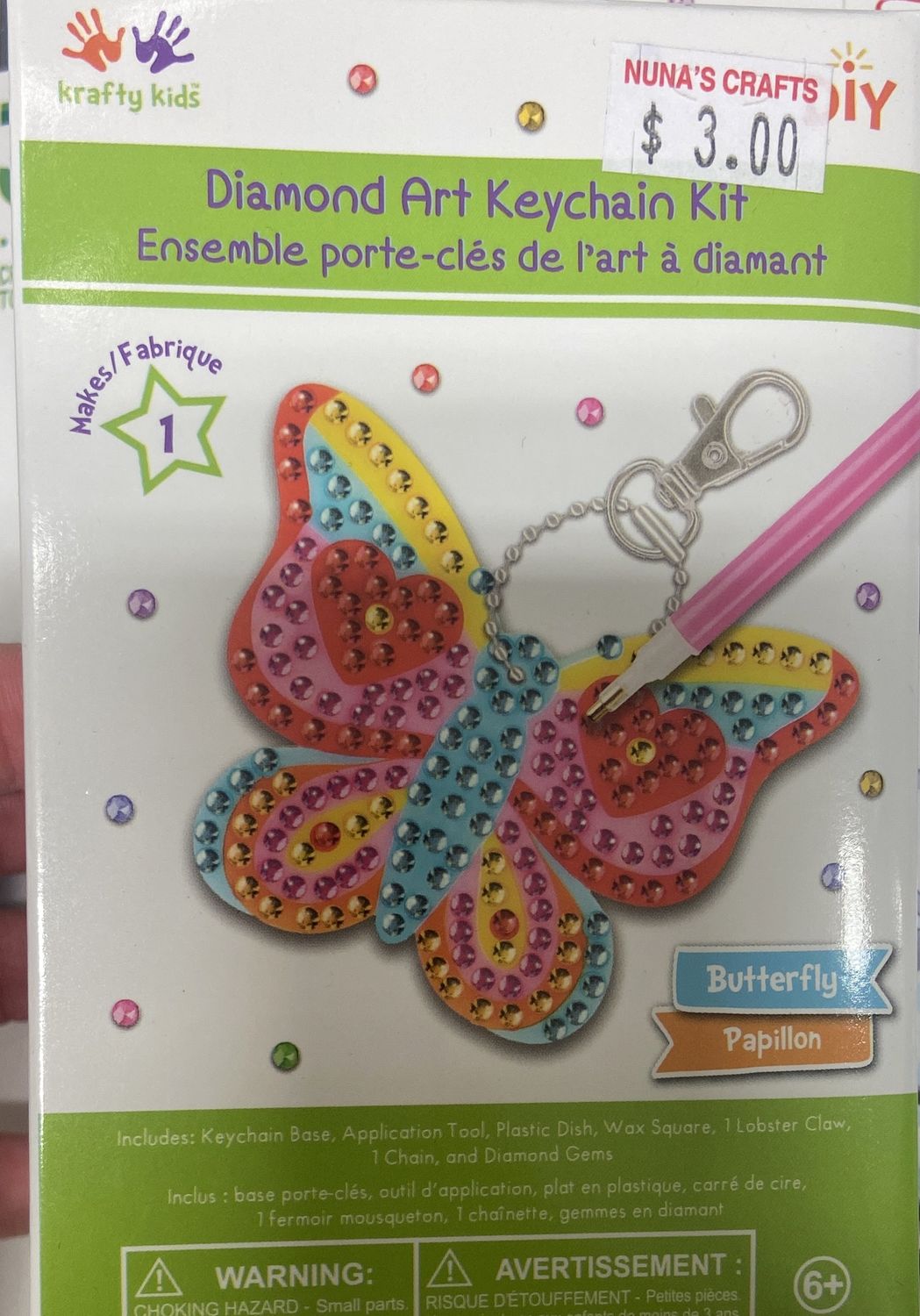 Krafty Kids: Butterfly Diamond Art Keychain Kit