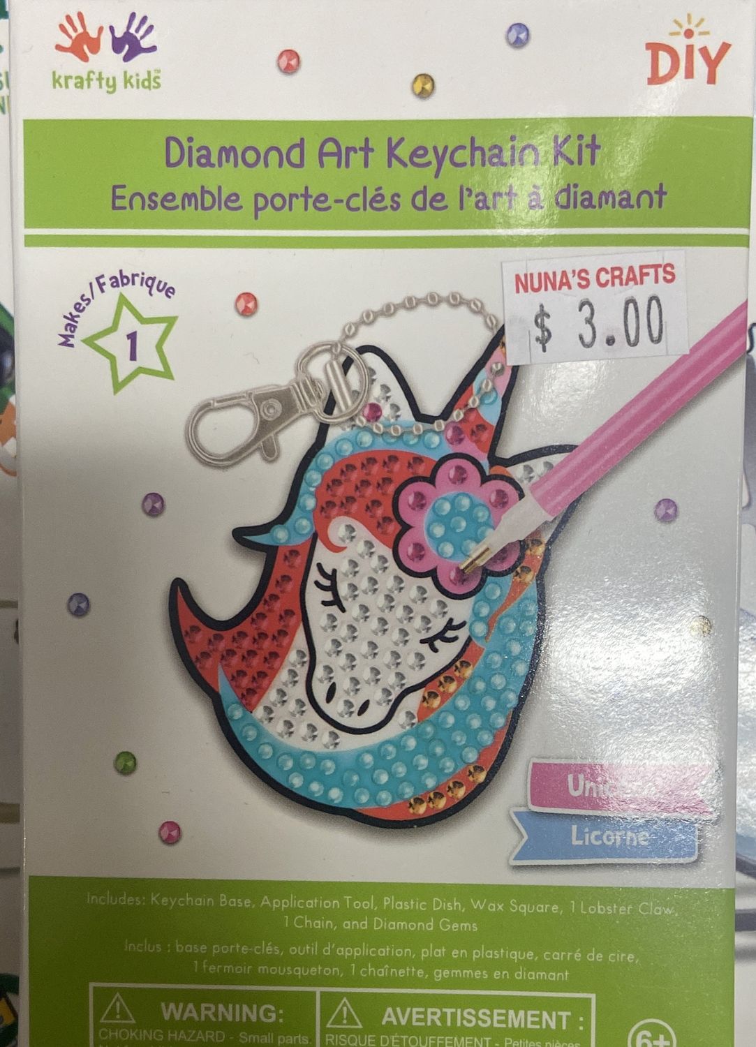 Krafty Kids: Unicorn Diamond Art Keychain Kit