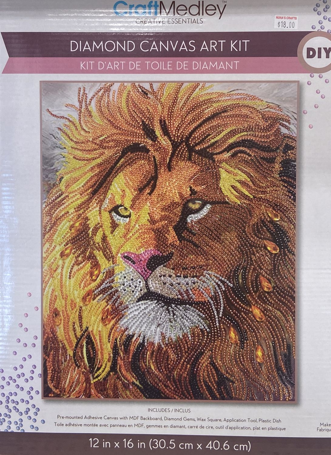 MultiCraft : Large Lion Diamond Canvas Art Kit