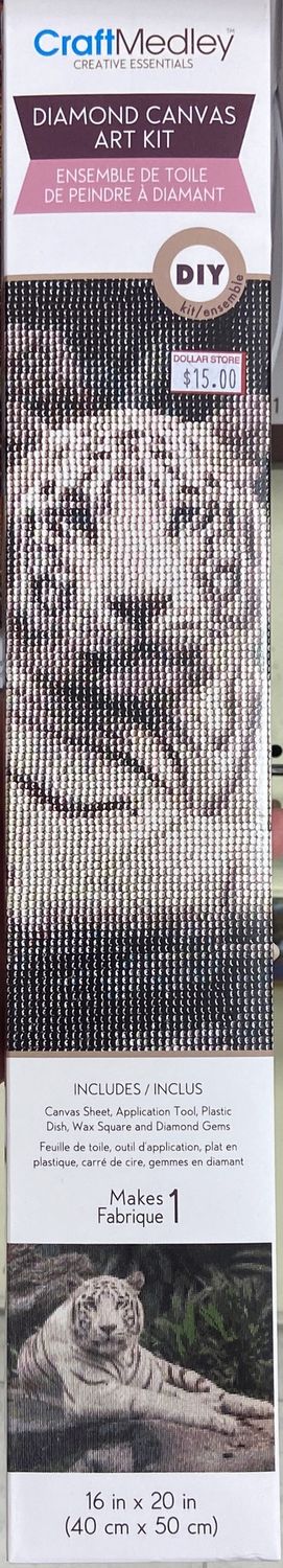 CraftMedley: White Tiger Diamond Art Canvas Kit
