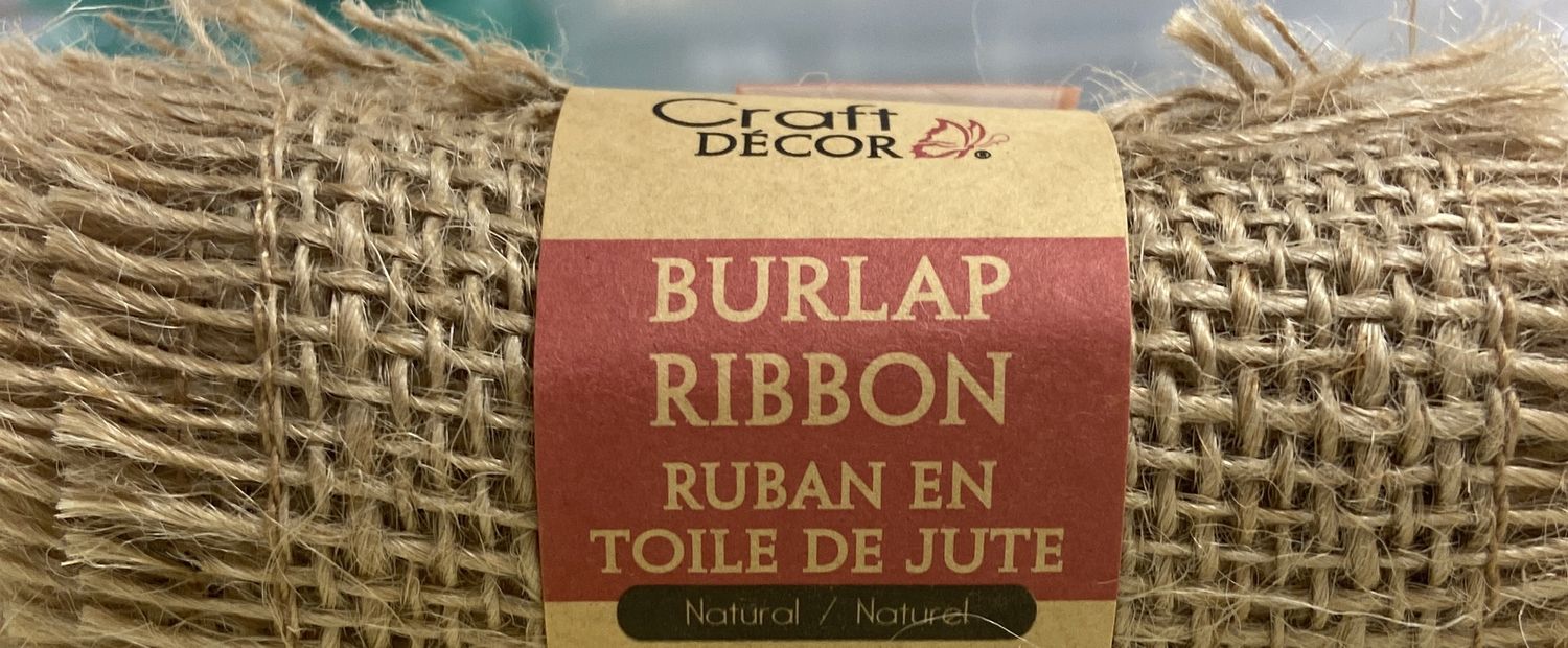 1m x 9cm Fringed Burlap Ribbon