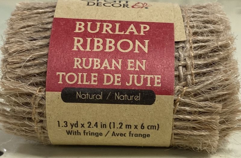 1.2m x 6cm Fringed Burlap Ribbon