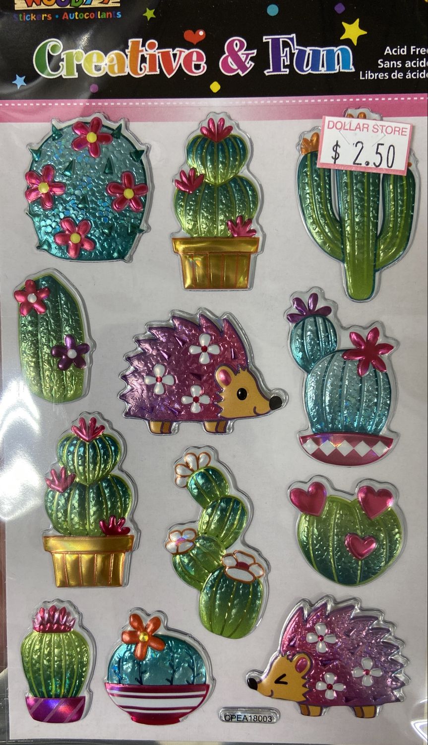 Woodys Stickers: Cactus + Hedgehog