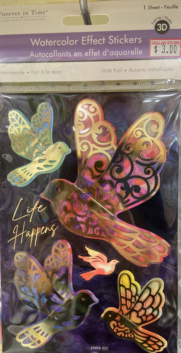 MultiCraft: Birdie Watercolour Effect Stickers