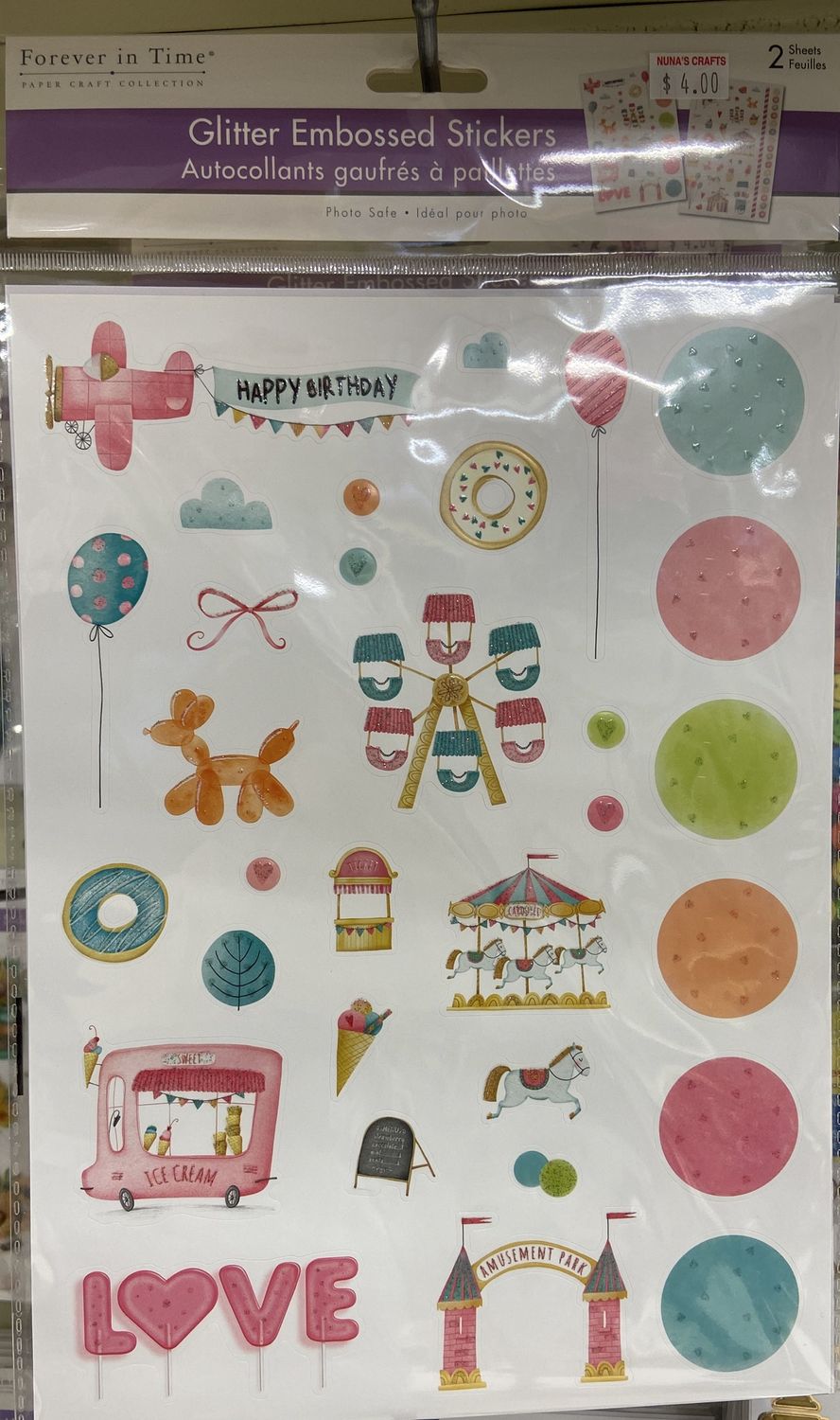 MultiCraft: Life in Color Birthday - Glitter Embossed Stickers