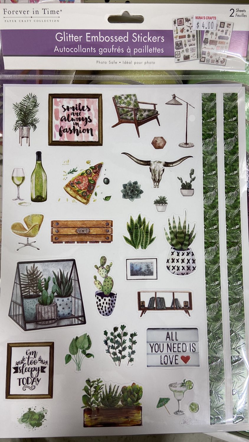 MultiCraft: Love Blooming - Glitter Embossed Stickers