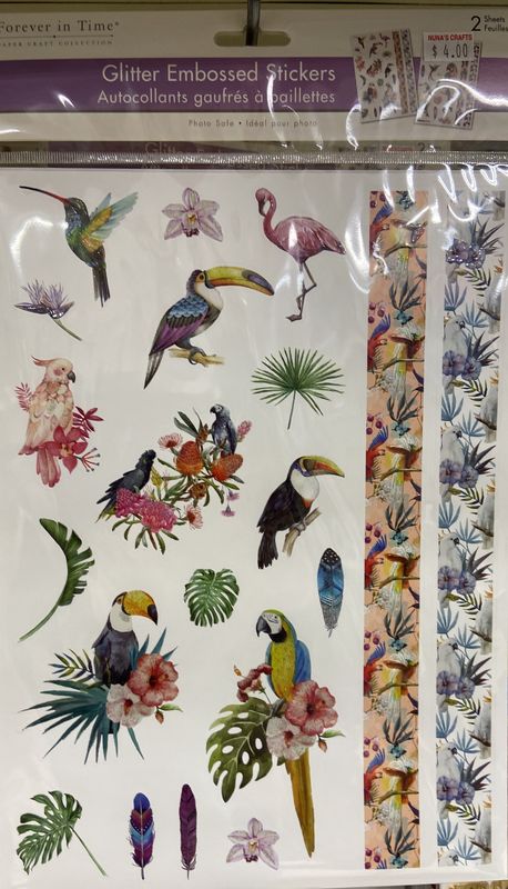 MultiCraft: Flying Friends - Glitter Embossed Stickers