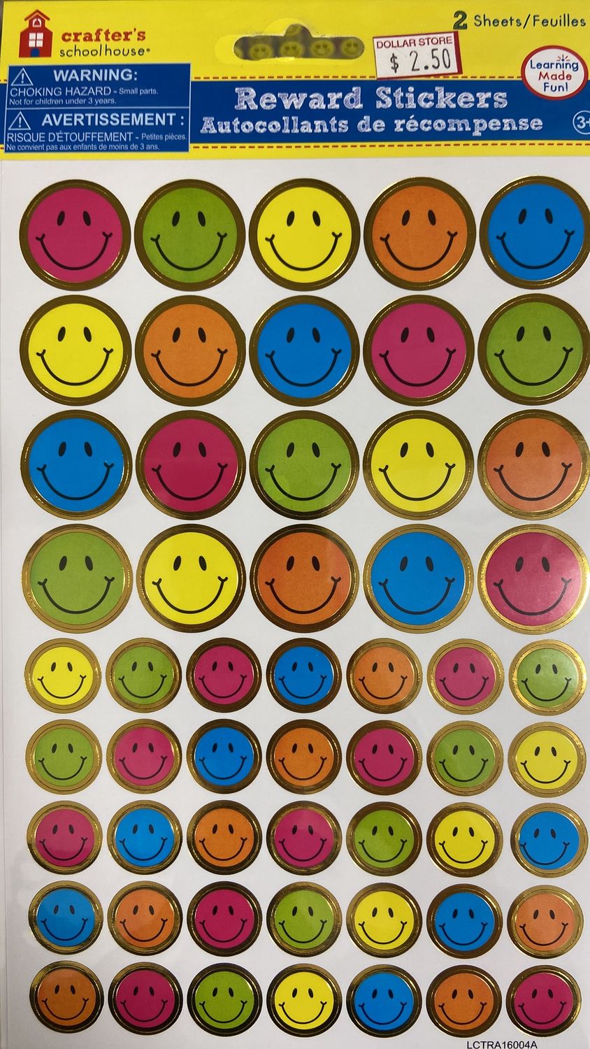 2x Sheets - Smiley Face, Good Job, Way To Go, Etc.  Reward Stickers