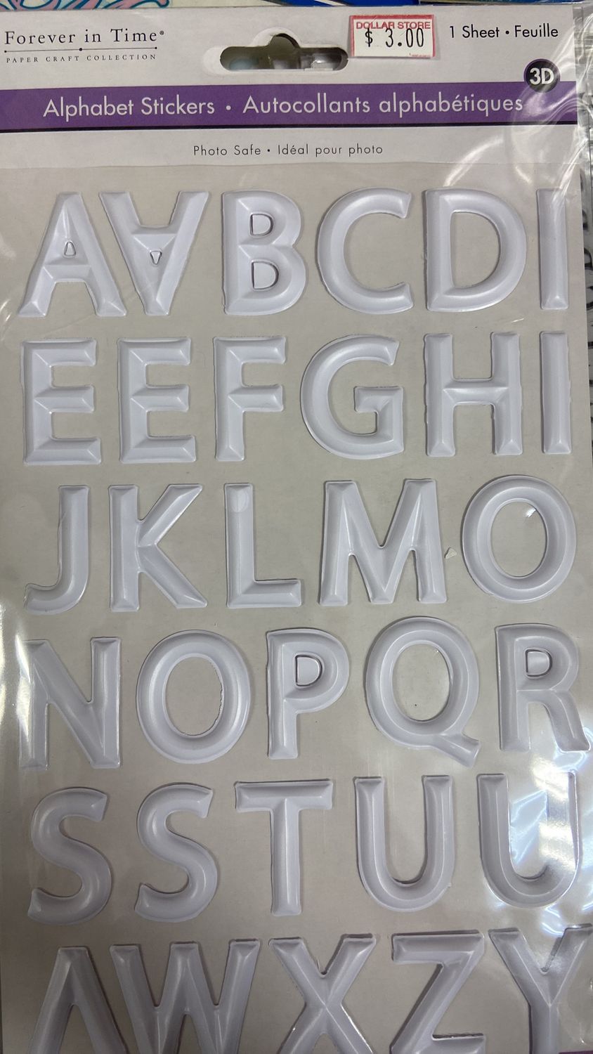 MultiCraft: White 3D Alphabet Stickers