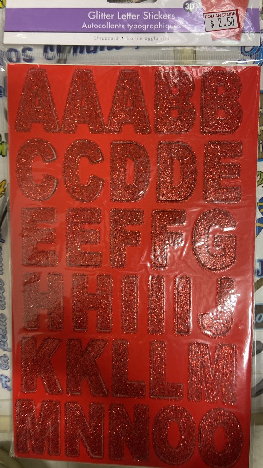 MultiCraft: Red Glitter Letter Stickers