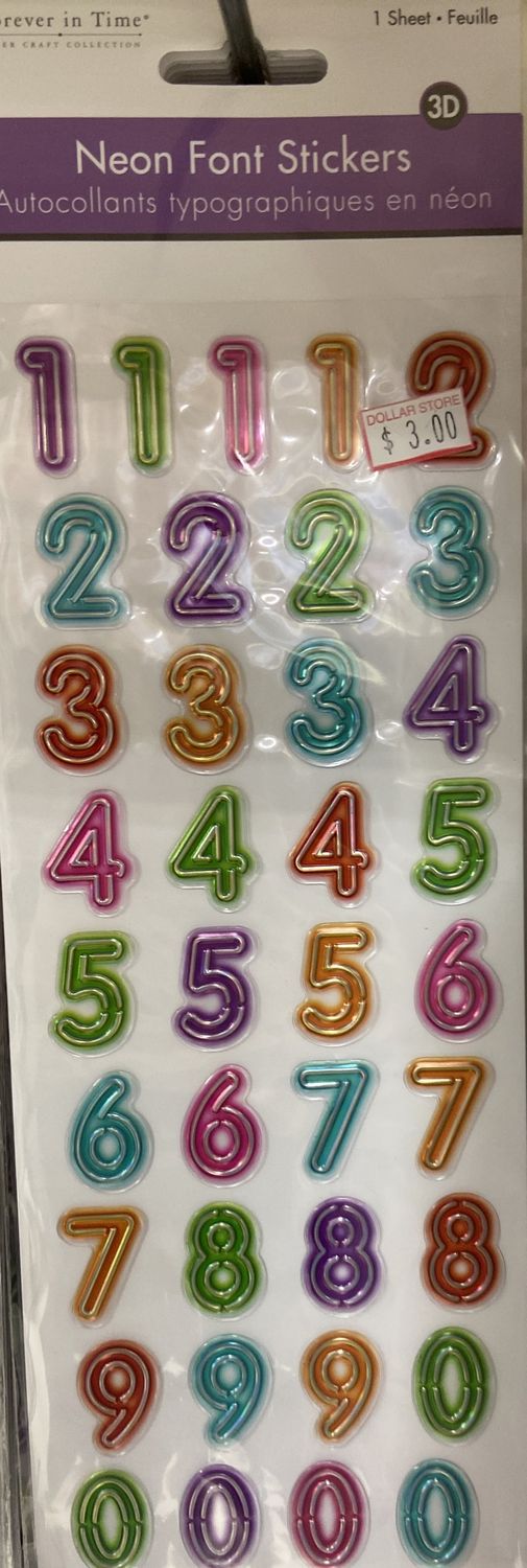 MultiCraft: “Neon Light” Number Stickers