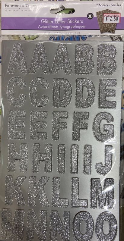 MultiCraft: Silver Glitter Letter Stickers