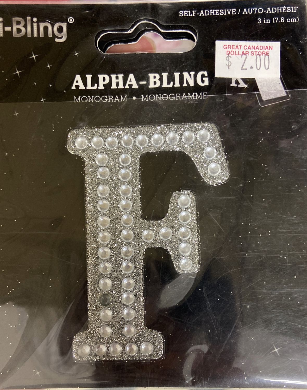 “F” Bling Sticker