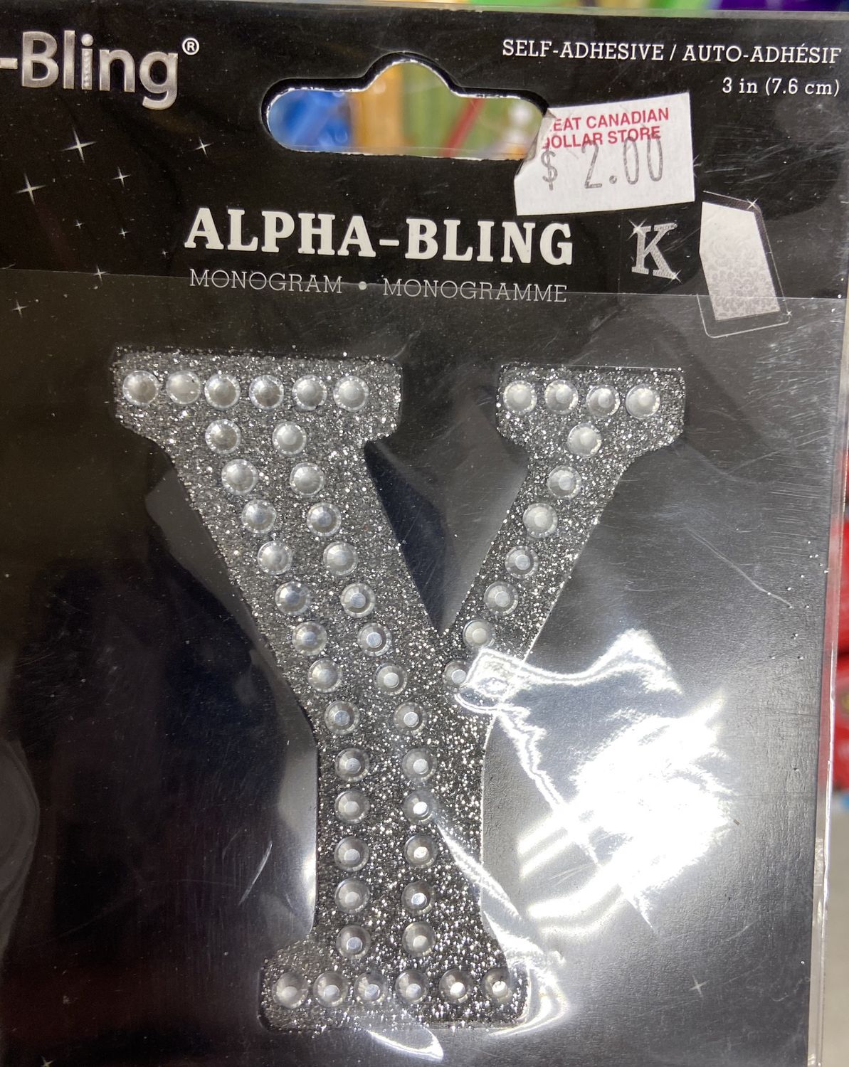 “Y” Bling Sticker