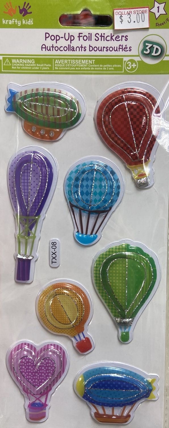 Krafty Kids: “Up and Away” Pop-Up Foil Stickers