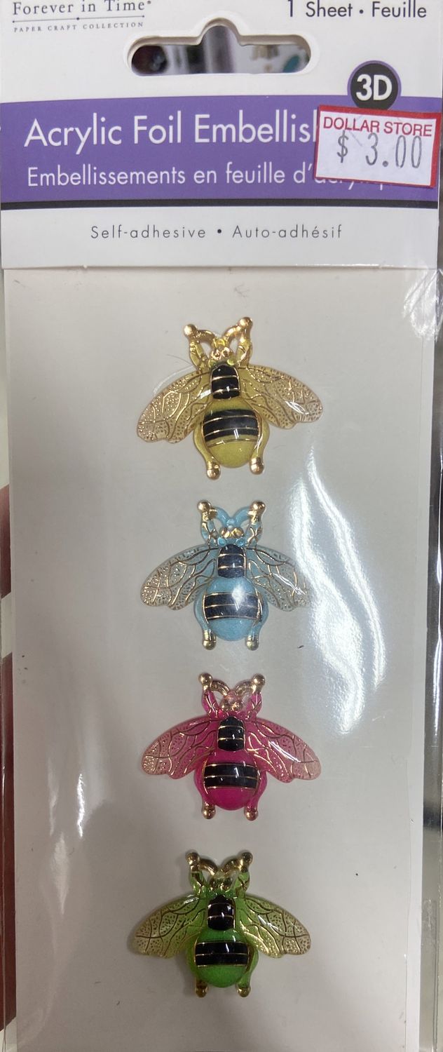 MultiCraft: 3D Bee Acrylic Foil Embellishments