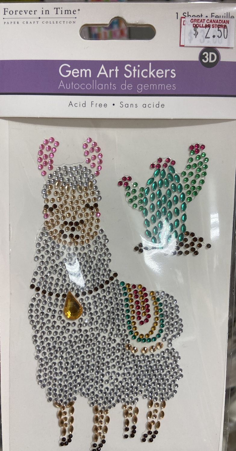 MultiCraft: Llama Gem Art Stickers