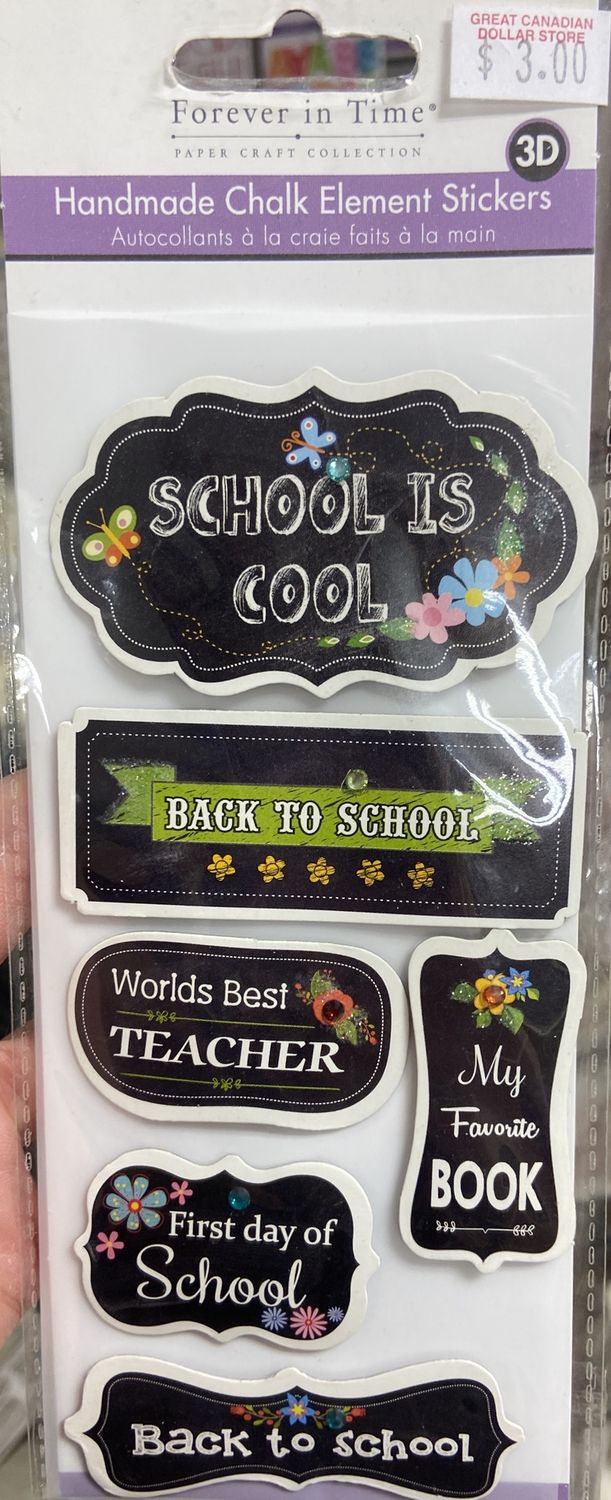 MultiCraft: “School Is Cool” Handmade Chalk Element Stickers