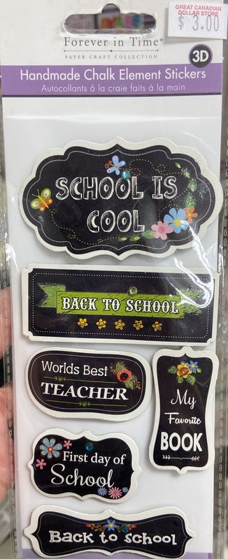 MultiCraft: “School Is Cool” Handmade Chalk Element Stickers