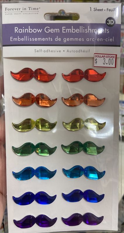 MultiCraft: 3D Rainbow Moustache Gem Embellishments