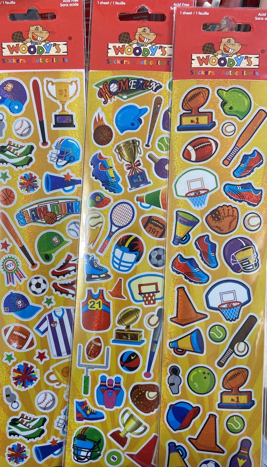 Woodys Stickers: Asst Sports Stickers
