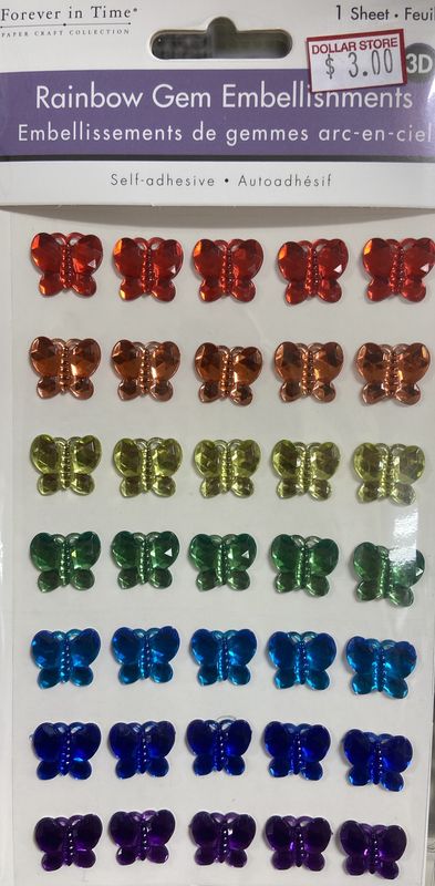 MultiCraft: 3D Rainbow Butterfly Gem Embellishments