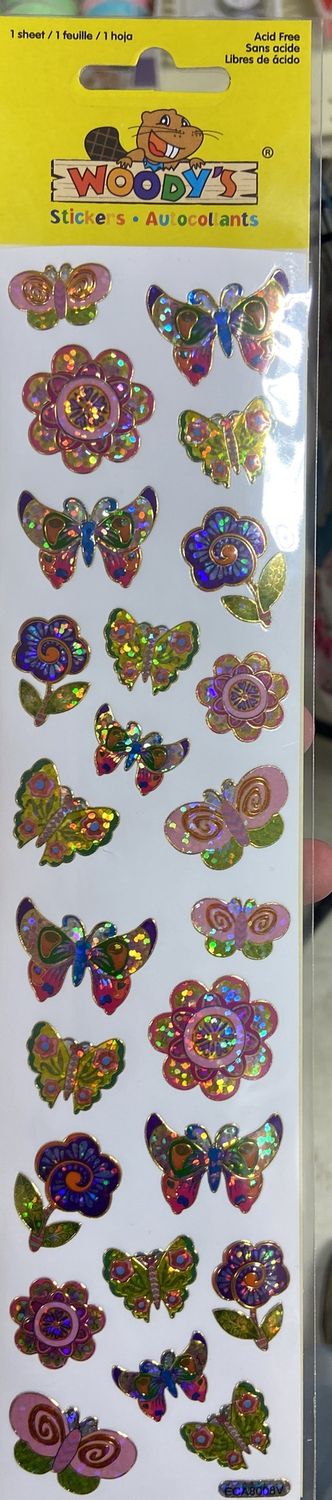 Woodys Stickers: Shiny Floral &amp; Butterfly Stickers
