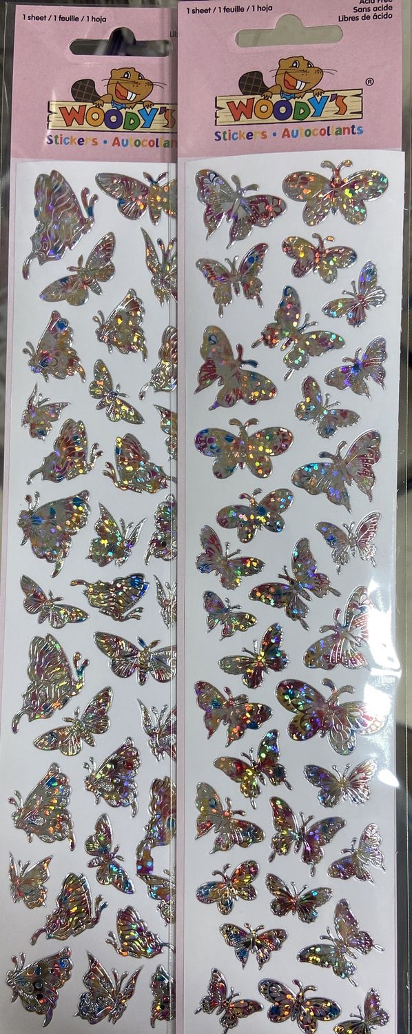 Woodys Stickers: Multicolor Foil Butterfly Stickers