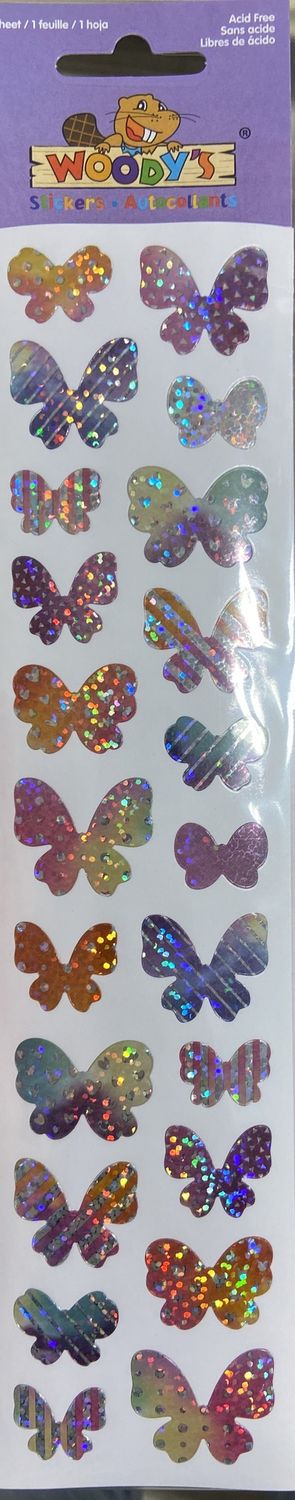 Woodys Stickers: Asst. Foil Butterfly Stickers