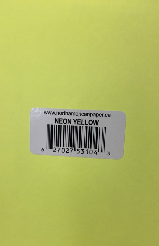 Neon Yellow Bristol Board