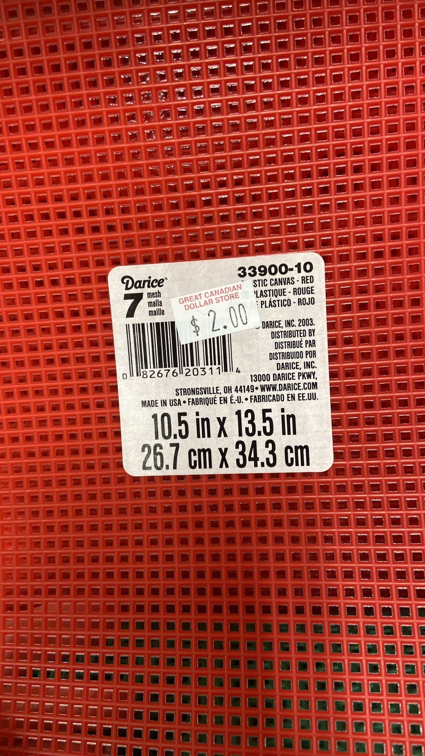 Red Plastic Mesh Canvas